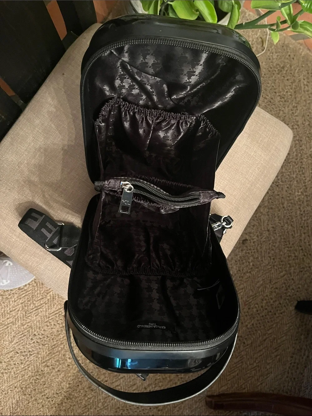 Karl lagerfeld paris ,black hardshell backpack